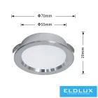 UNIVERSO mini spot lámpatest 3w 3000k 240lm 120° IP20 70×19mm ezüst