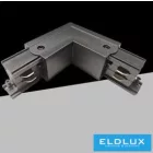 UNIVERSO Háromfázisú sínhez L-alakú toldóelem fekete 98x98x33mm