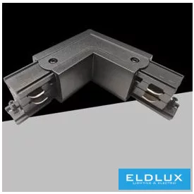   UNIVERSO Háromfázisú sínhez L-alakú toldóelem fekete 98x98x33mm