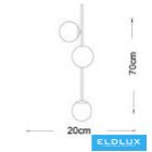 UNIVERSO Fali lámpa 3xG9 max.10w 200x200x700mm IP20 Óarany 5év