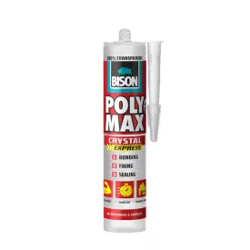   BISON Poly Max Kristálytiszta Tömítő, SM Polymer Ragasztó, 300g