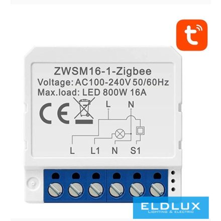 Avatto Okos kapcsolómodul 1-áramkörös AC:100-240V max.16A ZigBee Tuya