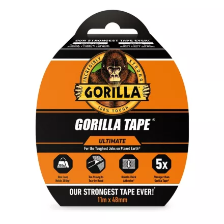 Gorilla Tape ULTIMATE Fekete Extrém Erős Ragasztószalag 11m x 48mm