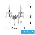 UNIVERSO Fali lámpa 2 karos 2xE14 Max.40W D29x36cm króm