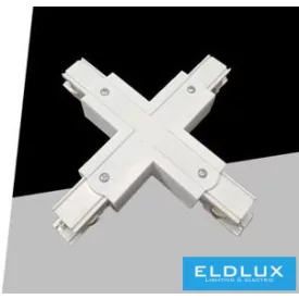   UNIVERSO Háromfázisú sínhez X-alakú toldó elem Fehér 165x165x33mm