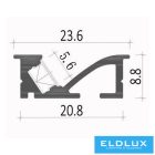 UNIVERSO gipszkartonba süllyeszthető aluprofil matt fehér fedlappal 2m 20.8*8.8mm