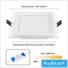 UNIVERSO Négyzet alakú süllyesztett LED panel 9w 780lm CCT/kap. 120° IP20 Fehér 120x120mm kivágás:95x95mm