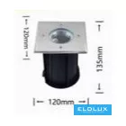 UNIVERSO Taposólámpa 1xGU10 Max.60w IP65 acél 120x120mm-102x102x135mm 