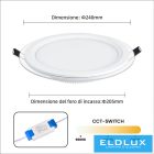 UNIVERSO Köralakú süllyesztett LED panel 24w 2400lm CCT/kap. 120° IP20 Fehér D240mm kivágás:D205mm