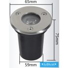 UNIVERSO Taposólámpa LED 1.5w 120lm 4000k 60° IP65 acél Ø65-Ø59x75mm