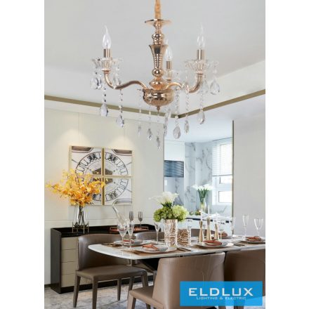 UNIVERSO Csillár 3 karos 3xE14 Max.40W D51x49cm arany