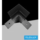 UNIVERSO Mágneses falon kívüli sínrendszer sarokelem DC:48V Fekete 71.5x71.5x50mm