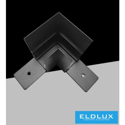 UNIVERSO Mágneses falon kívüli sínrendszer sarokelem DC:48V Fekete 71.5x71.5x50mm