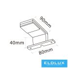 UNIVERSO Bútorra szerelhető lámpa 3.5w 220lm 4000k IP44 90x80x40mm króm