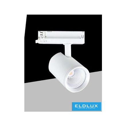 UNIVERSO Háromfázisú sínhez spotlámpa 40w 4650lm 4000k Ra90 38° IP20 Fehér D90x128mm 5év