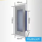 UNIVERSO Lábazati süllyesztett LED lámpatest 2.5w 150lm 3000k 120° IP65 alumínium 110x45mm