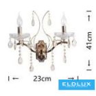 UNIVERSO Fali lámpa 2-karos 2xE14 Max.40W D230x410mm IP20 Arany
