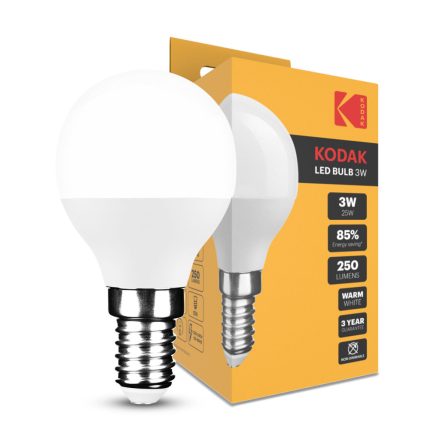 KODAK Max LED Izzó Globe Mini G45 3W E14 270° 2700K (250 lumen)