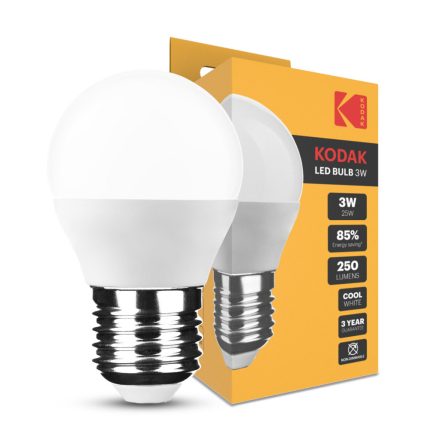 KODAK Max LED Izzó Globe Mini G45 3W E27 270° 4000K (250 lumen)