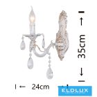 UNIVERSO Fali lámpa 1 karos 1xE14 Max.40W D24x35cm fehér/arany