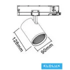 UNIVERSO Háromfázisú sínes spotlámpa 40w 4650lm 4000k 38° RA90 IP20 Fekete 5év