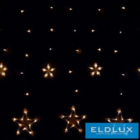   WISDOM fényfüzér meleg fényű 115LED 10db csillag 2x1m átlátszó kábellel Max Cs. 4db 8 fun. IP44