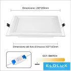 UNIVERSO Négyzet alakú süllyesztett LED panel 18w 1800lm CCT/kap. 120° IP20 Fehér 220x220mm kivágás:165x165mm