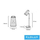 UNIVERSO Tölthető asztali-fali lámpa 5V-1500mAh 6w 310lm CCT 76x126mm Fekete