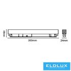 UNIVERSO Mágneses sínbe szerelhető spot Lámpa DC:48V 18W 1620LM 3000K RA90 IP20 300x45x24mm Fekete