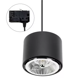   CHLOE AR111 3 PHASE TRACK MOUNTED GU10 250V IP20 120X85MM BLACK ROUND FIXED