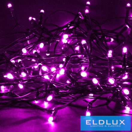 Napelemes 100 LED-es rózsaszín fényfüzér 10m