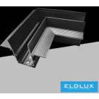 UNIVERSO Mágneses sülyesztett sínrendszerhez sarok elem DC:48V-os 100x62x47mm Fekete