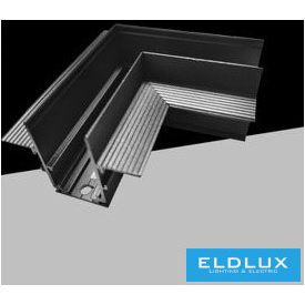   UNIVERSO Mágneses sülyesztett sínrendszerhez sarok elem DC:48V-os 100x62x47mm Fekete