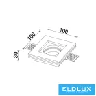 UNIVERSO Gipsz süllyesztett spot lámpatest 1xGU10 100x100x30mm IP20 fehér 