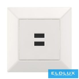  ELDLUX ELDGROUND 2×USB töltő ajzat type A 2.1A/2×1.05A fehér