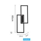 UNIVERSO Fali lámpa 32W 2560lm CCT 250x600x50mm IP20 fekete