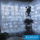400 LED-es hideg fehér függöny fényfüzér adapterrel 2x2m (8 funkciós)