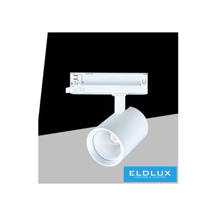 UNIVERSO Háromfázisú sínhez spotlámpa 30w 3250lm 4000k Ra90 38° IP20 Fehér D75x120mm 5év