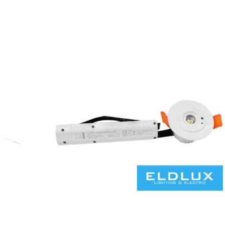 UNIVERSO LED vészkijárat süllyesztett lámpatest 3w 400lm 6500K 6.4v 1800mAH 3óra IP23 D225x50mm