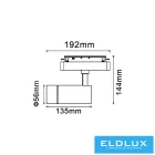 UNIVERSO Mágneses sínbe szerelhető spot Lámpa DC:48V 14w 1190lm 4000k RA90 IP20 Fekete D56x192x144mm