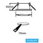UNIVERSO Süllyesztett spot lámpa 1xGU10 IP20 Fehér D83x45mm kivágás:D75mm 5év