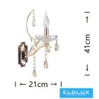 UNIVERSO Fali lámpa 1 karos 1xE14 Max.40W D21x41cm arany