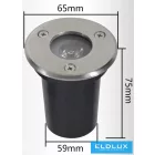 UNIVERSO Taposólámpa LED 1.5w 120lm 6500k 60° IP65 acél Ø65-Ø59x75mm