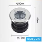 UNIVERSO Taposólámpa LED 3w 300lm 3000k 45° IP67 acél Ø90-Ø76x85mm