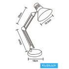 UNIVERSO Asztali lámpa 1xE27 Max.60w 160x500mm Fehér