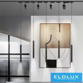   UNIVERSO Egyfázisú sínhez függeszték COB LED 3W 300lm 4000K ∅32x400mm IP20 fekete