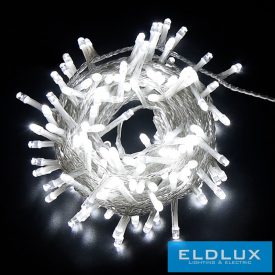   WISDOM fényfüzér hideg fényű 180LED 9m átlátszó kábellel 8 fun. IP44