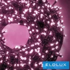 WISDOM fényfüzér rózsaszín fényű 300LED 15m zöld kábellel 8 fun. IP44