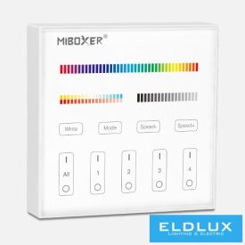   MIBOXER RF 2.4G RGB+CCT LED Szalaghoz Fali távirányító 4 Zónás fehér