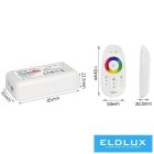 MIBOXER RF RGBW LED Szalaghoz Vezérlő+Távirányító DC:12-24V Max:12A 6A/CH